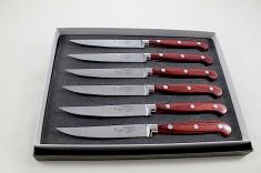 Set da 6 coltelli forgiati con manico in legno